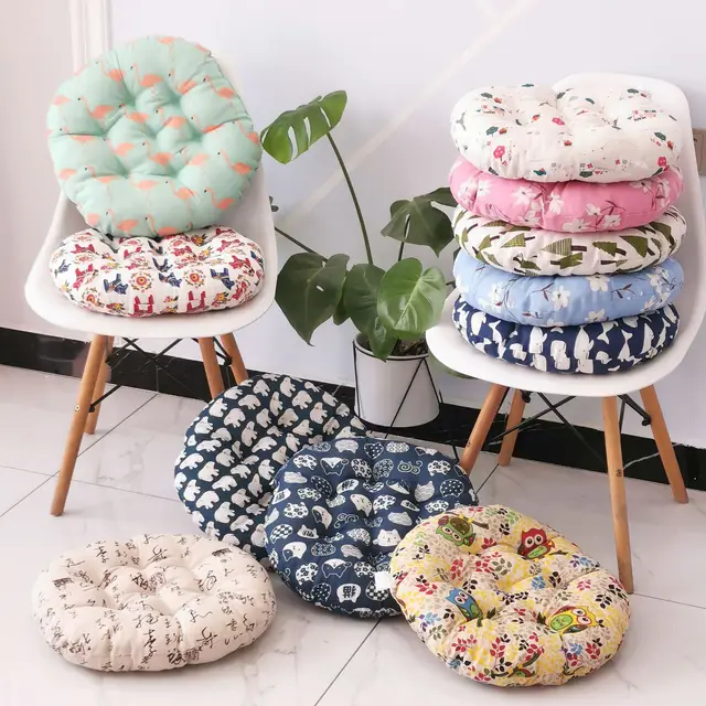 Coussin de siège rond en coton et lin, tissu grossier, coussin circulaire pour la maison, décoration de coussin Futon de Style japonais 2