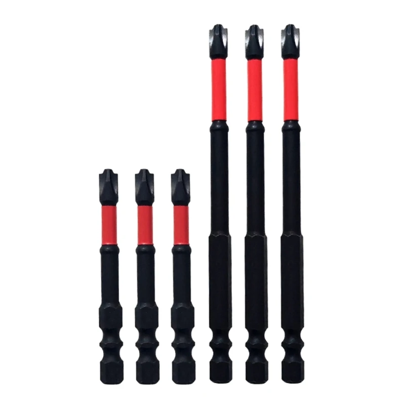 

Pack of 6 Electric Screwdriver Set 65mm/110mm Impact Strong Magnetic Batch Head High Hardness Hand Drill Bit