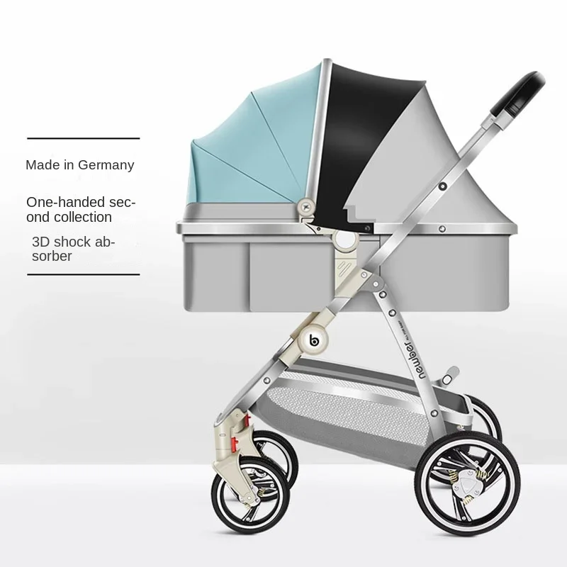 

Newborn Stroller High Landscape Folding Travel Stroller Newborn Baby Two-way Swivel Seat Lightweight Four Wheel Stroller