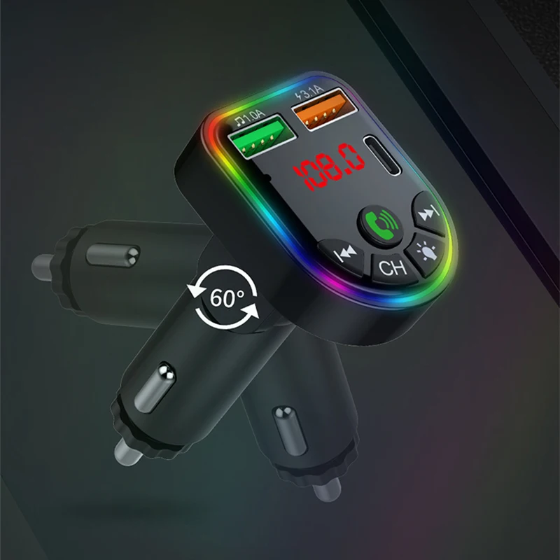 FM Transmitter Bluetooth Audio Adapter Car MP3 Player Bluetooth Music Player Car Bluetooth Adapter Type-C Dual USB Car Charger MP3 Music Player 5.3 FM Transmitter Handsfree Calling Audio Adapter