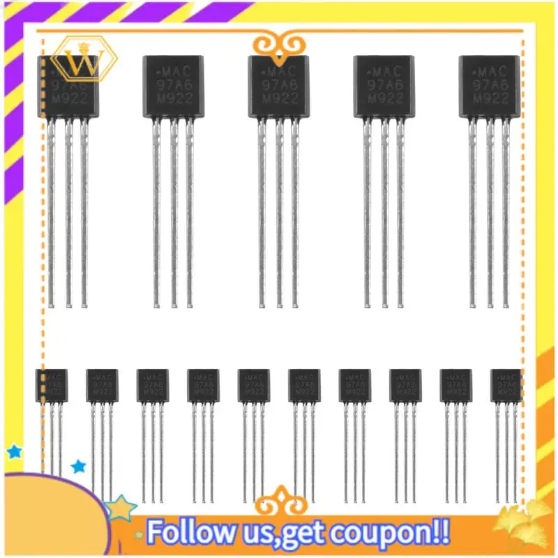Latest-15 Pcs MAC97A6 97A6 Bi-Directional Triac Thyristor 600V 1A