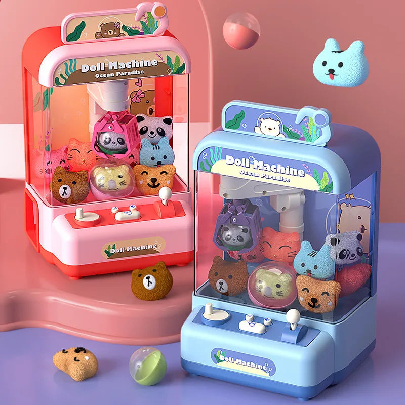 Mini Claw Machine for Kids Toys Automatic Coin Operated Crane Dolls Game Arcade Machines Children Interactive Toy Birthday Gifts