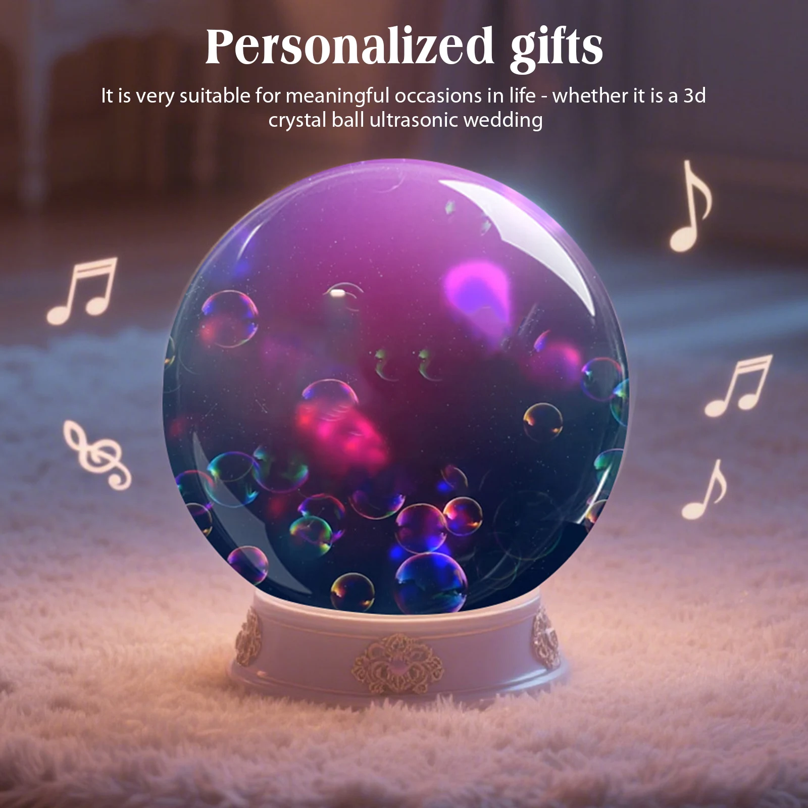3D Video Crystal Ball DIY Memory Art Glass Ball Lamp Spherical Pixel Display 2.7inchs Screen 4GB Videos Player Crystal Ball Gift