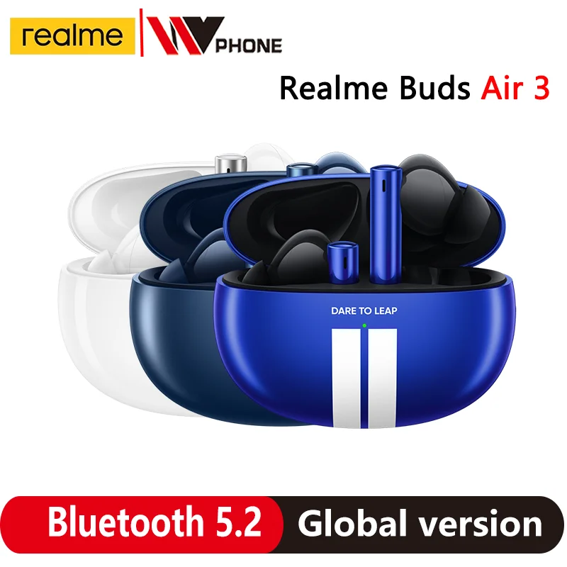 

Realme buds air 3 Bluetooth 5.2 long battery life Earphone 42dB Active Noice Cancelling Headphone IPX5 Water Resistant Headset