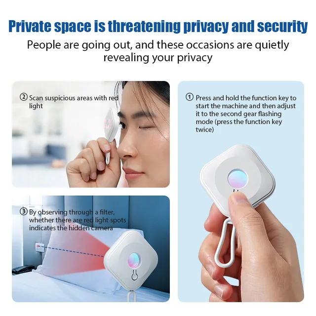 Wireless Anti Spy Detector Portable Infrared Camera Finder Security Protection Anti-Peeping Hidden Devices Camera Bug Detector 5