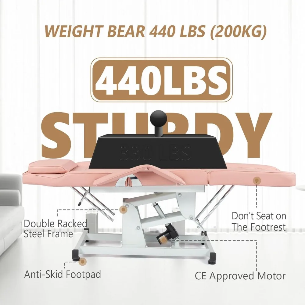 Electric Height Adjustable Salon Tattoo Chair Esthetician Bed, Multi-Purpose Facial Bed Chair for Barber Spa Beauty Salon