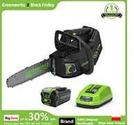 Greenworks 40V Bürstenloser Kettensägenmotor 12M/S mit Original 16-Zoll-Kettenstange und Oregon-Sägekette mit 4-Ah-Akku und Ladegerät – Detail 17