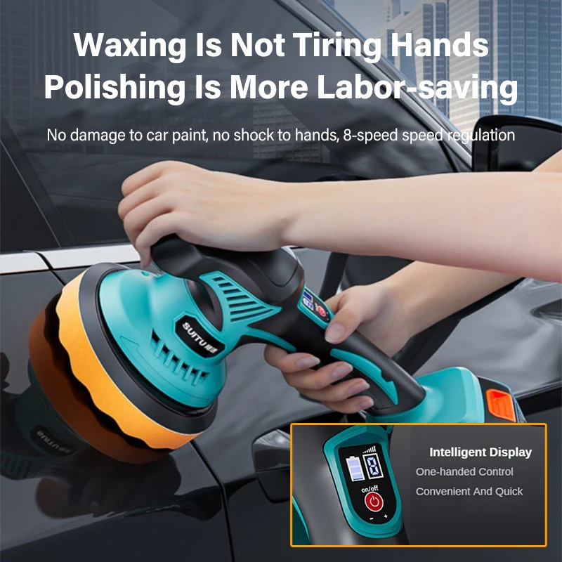 Cordless Polisher 5500RPM 8 Gears Rechargeable Car Polishing Machine Electric Rotary Tool For Makita 21V Battery (No Battery) car polisher