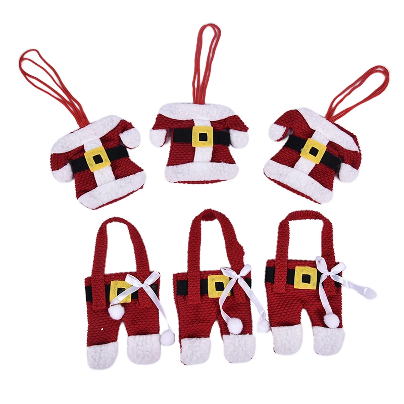 6x Santa Suit Christmas Cutlery holder tableware Silverware bag Decorations