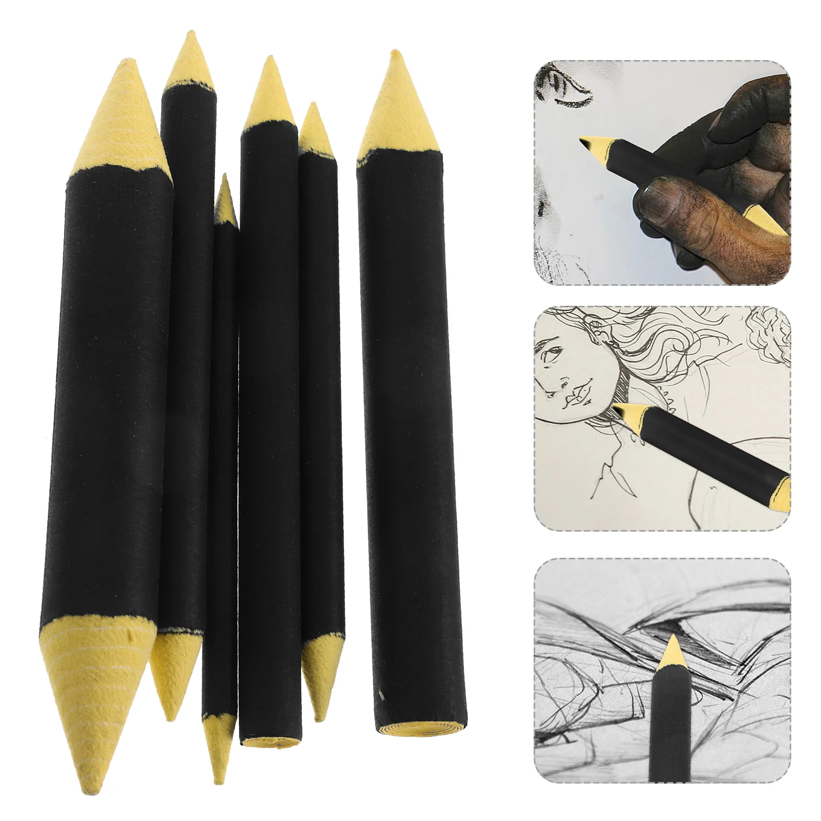 

6 Pcs Large Sketch Erase Pen Student Kneaded Eraser Paper Highlight Blending Tools