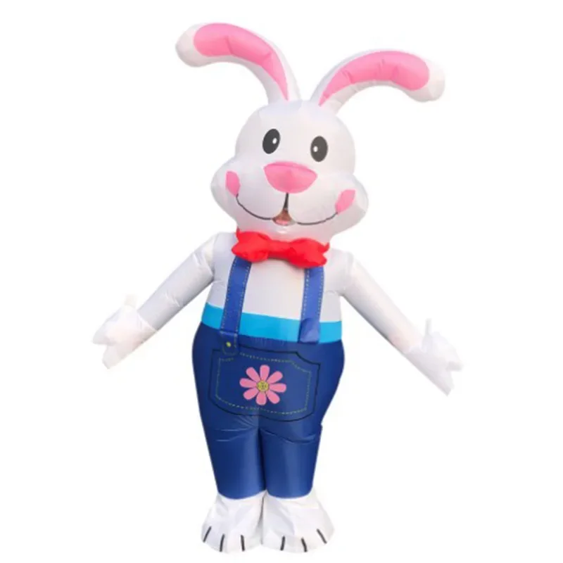

New Easter Bunny Egg Inflatable Costumes Suits Anime Mascot Rabbit Fancy Purim Halloween Christmas Cosplay Party Dress for Adult