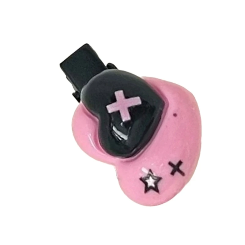 Gothic Mini Kunststoff Haarspange Haarspangen für Frau Y2K Mädchen Kopf Knochen Herz Haarnadeln Haarschmuck_voghion.com