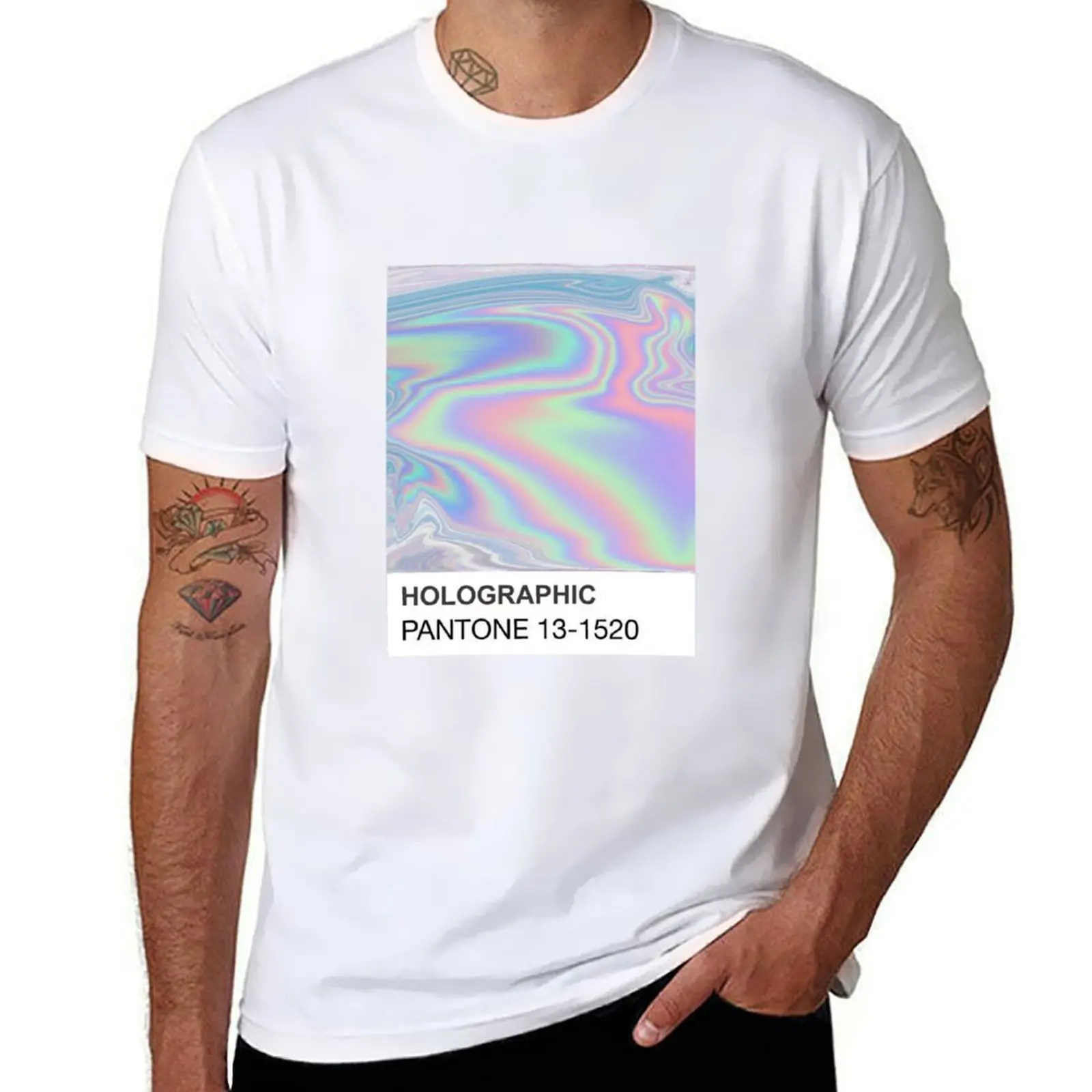 

Holographic Pantone T-shirt cute tops shirts graphic tees heavy weight t shirts for men