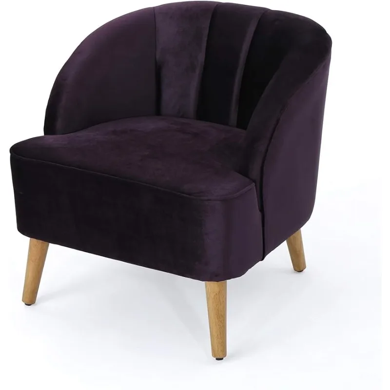 

Современный бархатный клубный стул, Blackberry/орех
