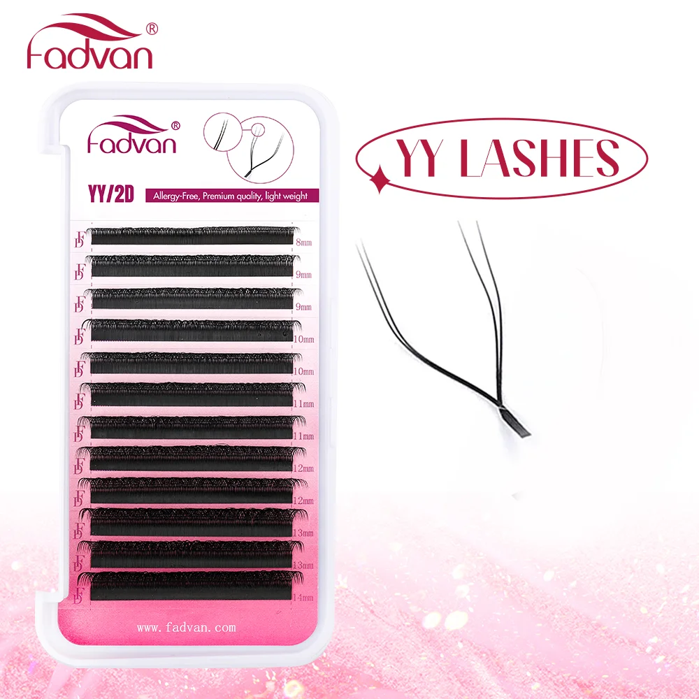 FADVAN YY Shape Eyelashes Extension 0.05/0.07 Soft Premium False Eyelashes individual Makeup Black Crisscross Beauty