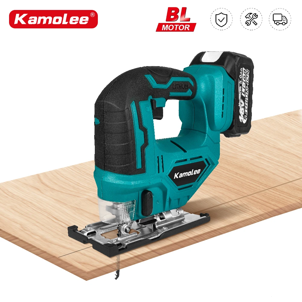 

Kamolee Electric Curved Saw Cordless Jig Saw Portable Multi-Function Carpenter Power Tool For Makita 18V Lithium Battery