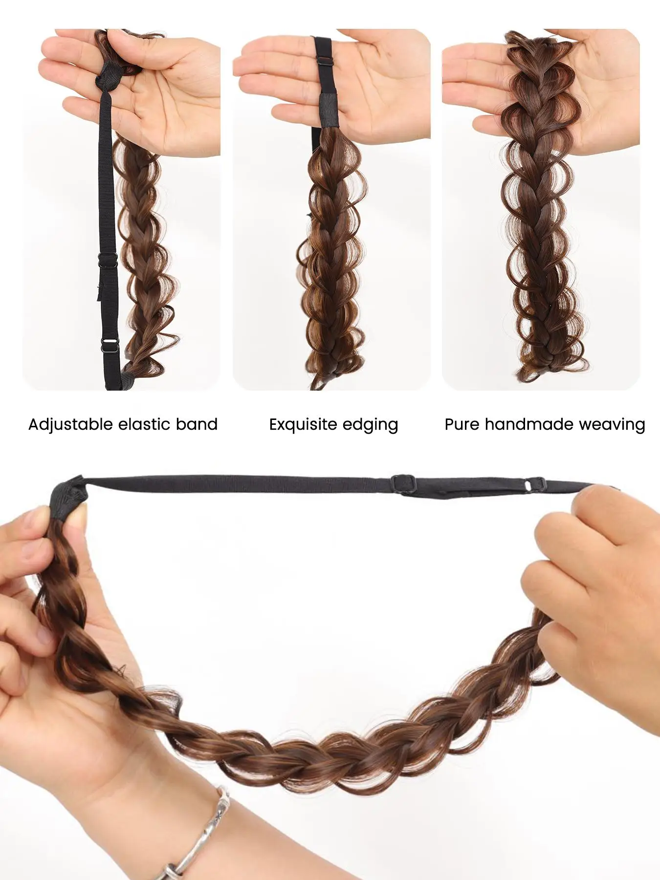 Synthetic Braided Headband Hairpiece for Women Bohemian Style