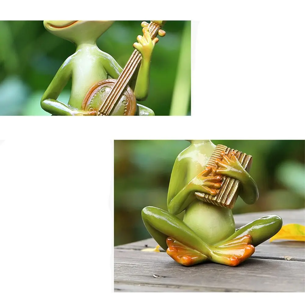Crafts Resin Frog Statue Creative Cute Animal Sculpture Handicraft Simulated Miniatures Figurine Office