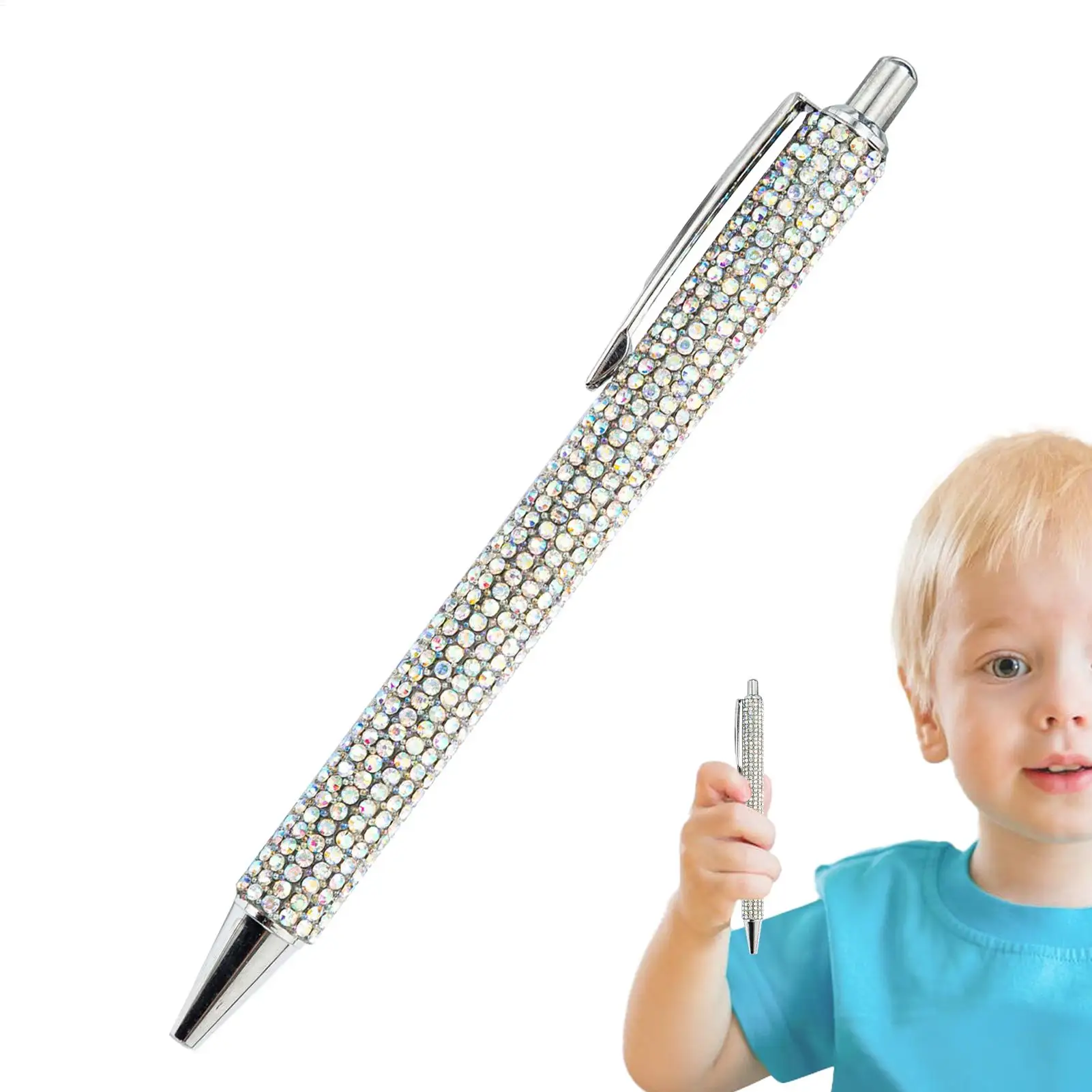 1pc Pearl Rhinestone Ballpoint Pen High Quality Ballpoint Pen Luxury Rhinestone Metal Stationery For School Office 4 Colors