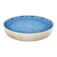 Revêtement de piscine ronde, 244x147 cm, doublure durable en vinyle de style superposition, calibre standard, résistant à l'usure, rétention d'eau, pour piscines hors sol à parois de 137 cm de hauteur 2