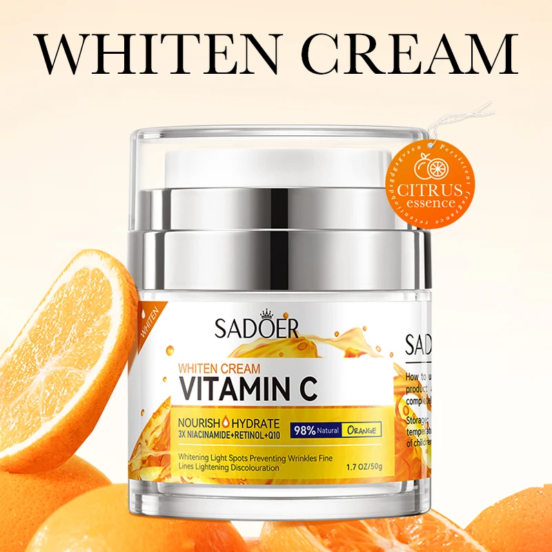 SADOER Vitamin C Anti Wrinkles Face Cream Firming Moisturizing Brightening Facial Day Creams Beauty Skin Care