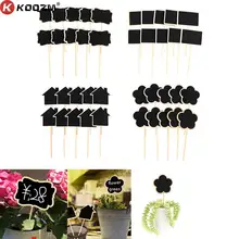 Marqueurs de jardin étiquettes de légumes à écriture facile avec tableau noir, étiquettes de plantes, fleurs de maison en bois, fruits, petits, durables, 4 formes, 10 pièces