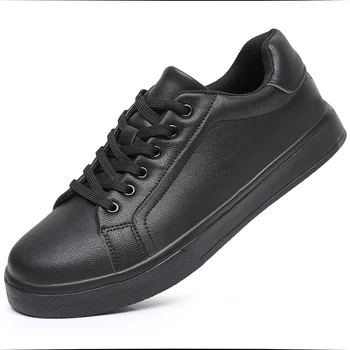 Scarpe da uomo in pelle Sneakers Trend Scarpe casual Traspiranti per il tempo libero Sneakers maschili Calzature antiscivolo Scarpe vulcanizzate da uomo 1