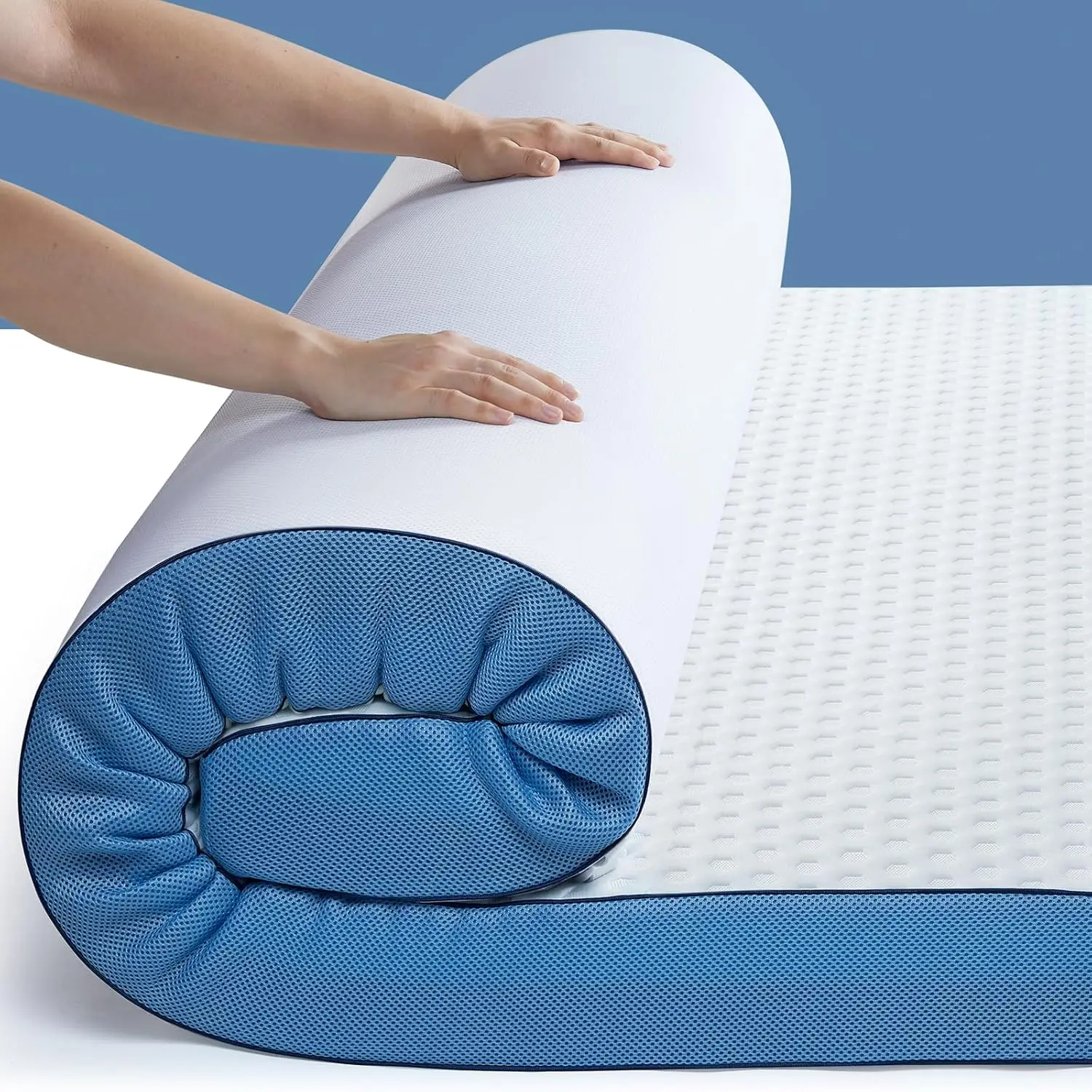 3 Inch Firm Mattress Topper , Cooling Gel-Infused Memory Foam Bed Topper for Pain Relief, High-Density Mattress Pad