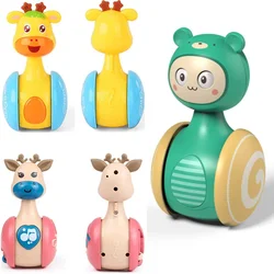 Cartoon Toddler Sliding Tumbler Rattle Early Learning Education Toys Newborn Hand Bell Teether Mobile Music Roly-poly Baby Toy