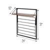 Retractable Steel Wall Mount Drying Rack with Shelf Rust-Resistant Black/Walnut Eco-Friendly Collapsible Laundry Organizer 5