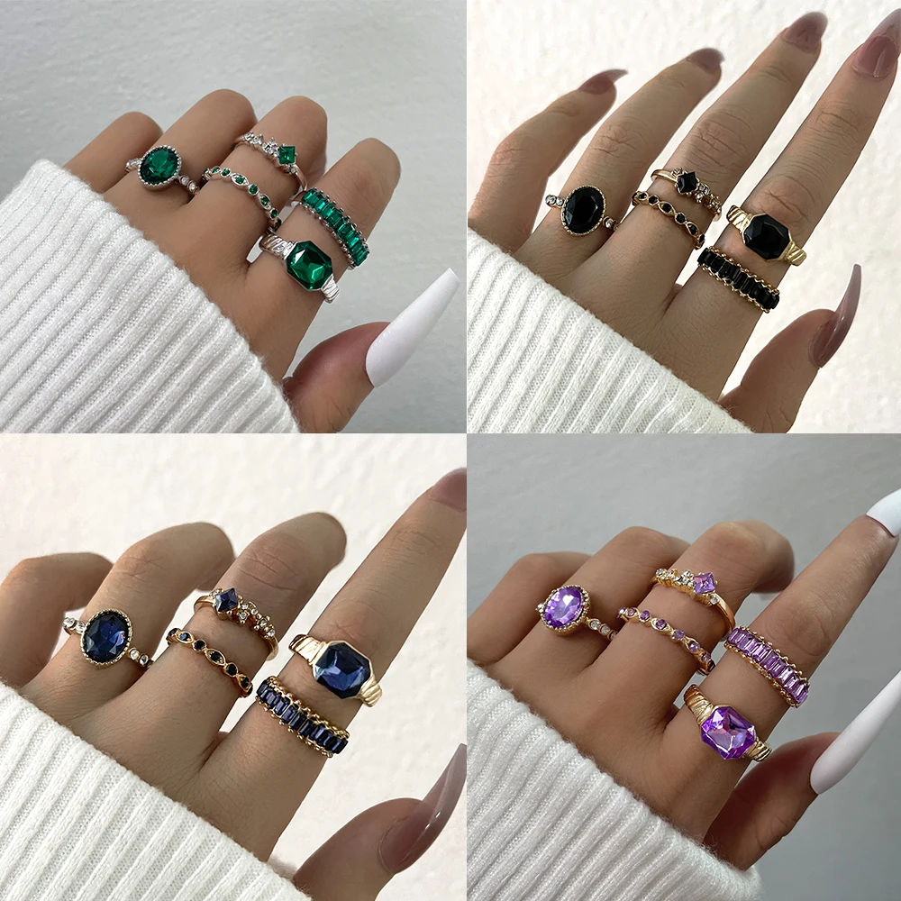 crystal ring set