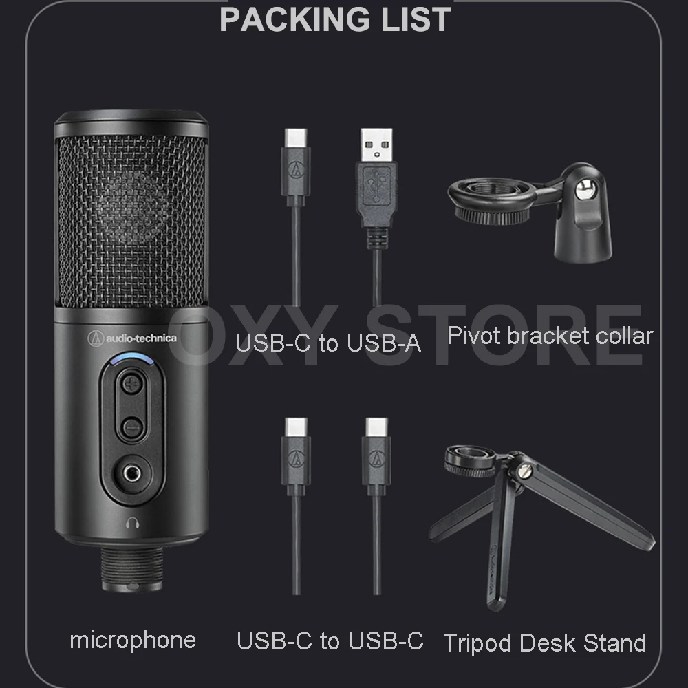 Original Audio Technica ATR2500x-USB Wired Cardioid Condenser  Microphone,For Podcasting, Home Studio Recording, Field Recording