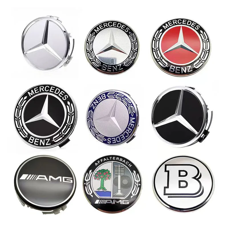 Car Wheel Center Caps 75mm 4pcs For Mercedes Benz AMG A B C S Class E GLA CLA GLB GLE GLK GLS Accessories wheel center caps