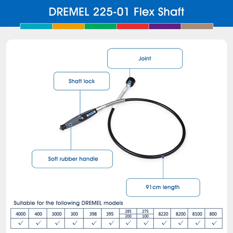 Dremel 225-01 36 플렉스 샤프트 어태치먼트 로터리 툴 컴포트 그립 전기 그라인더 300 3000 400 4000 398 395