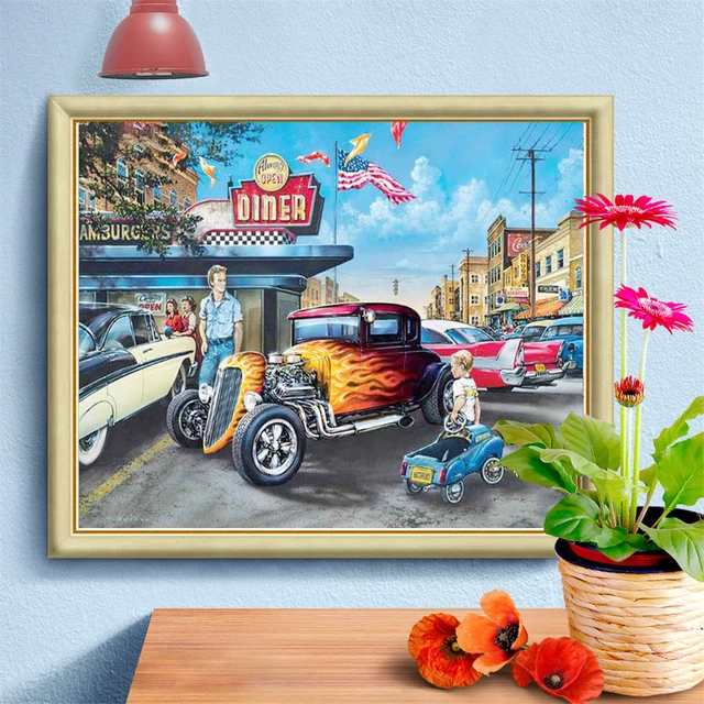 Old Street Home Hot sale 5d diamond modern art mosaic painting diamond  painting sets - AliExpress