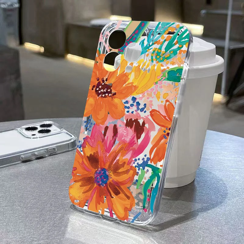 Clear Soft Transparent Floral Phone Case Cover