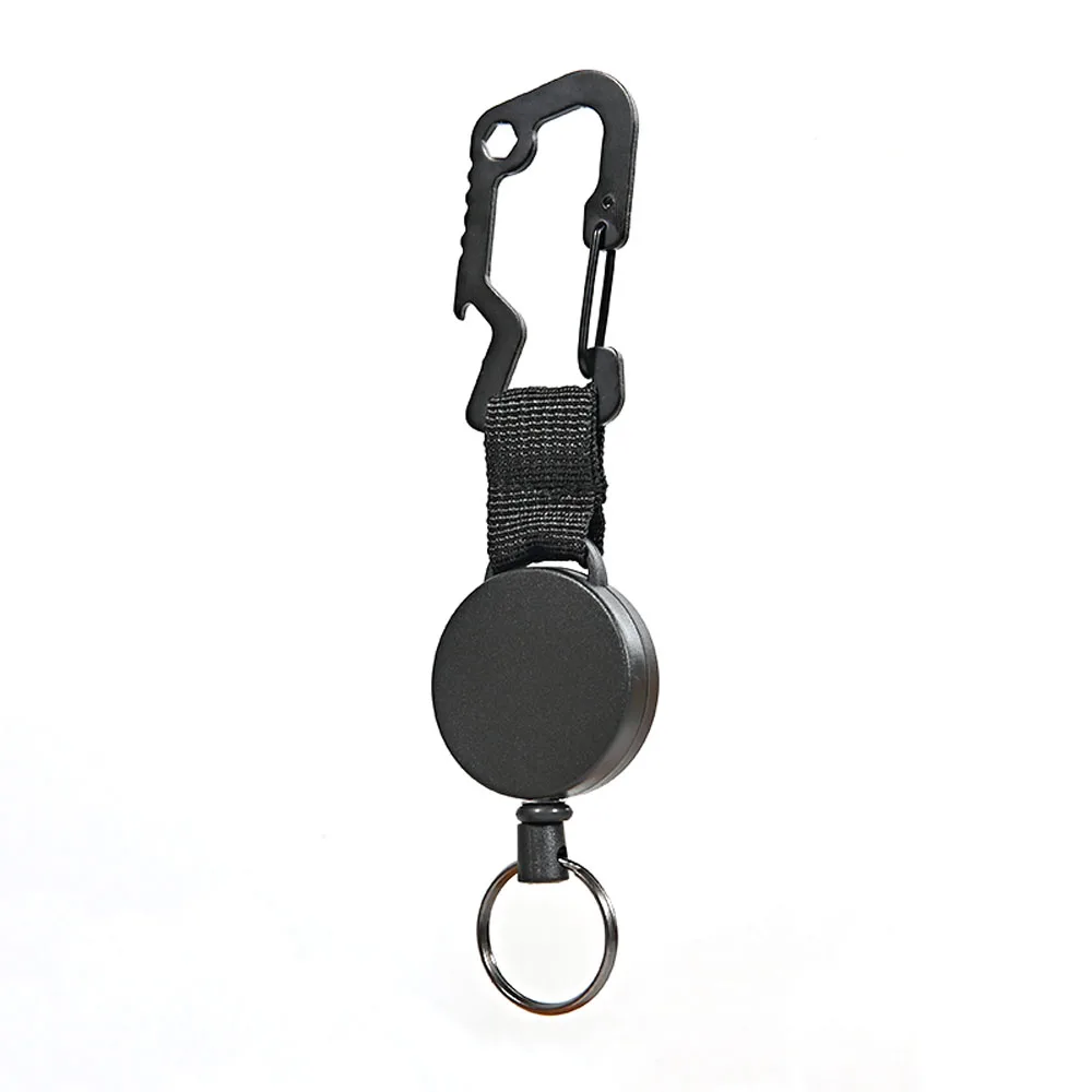 Name Tag Card Metal Retractable Pull Carabiner Opener Badge Reel Badge Holder Clip Keychain Key Ring Clips