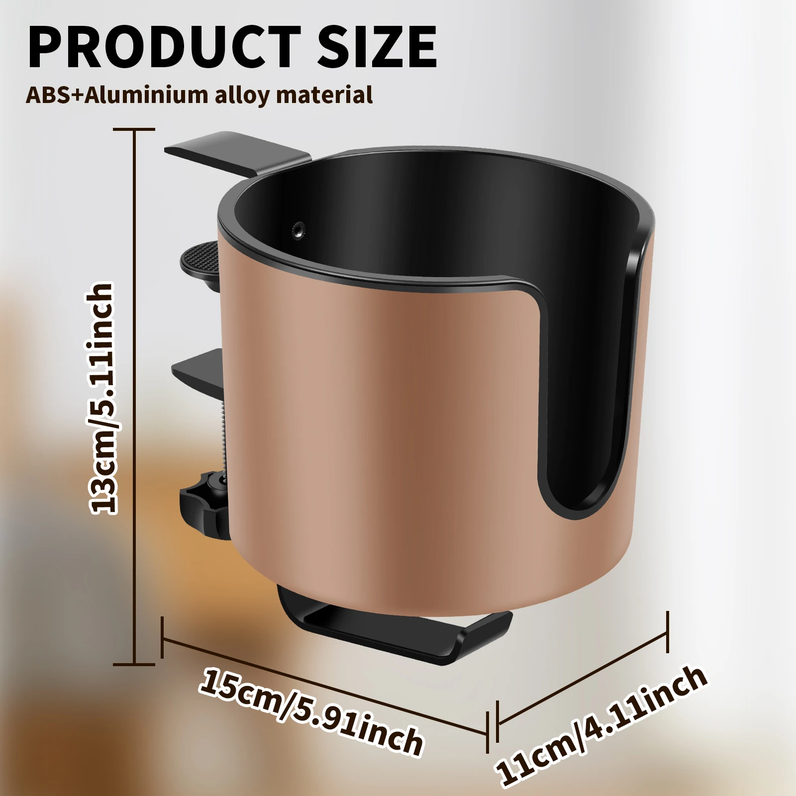 Adjustable Desk Cup Holder Table Clip with Nonslip Storage Rack