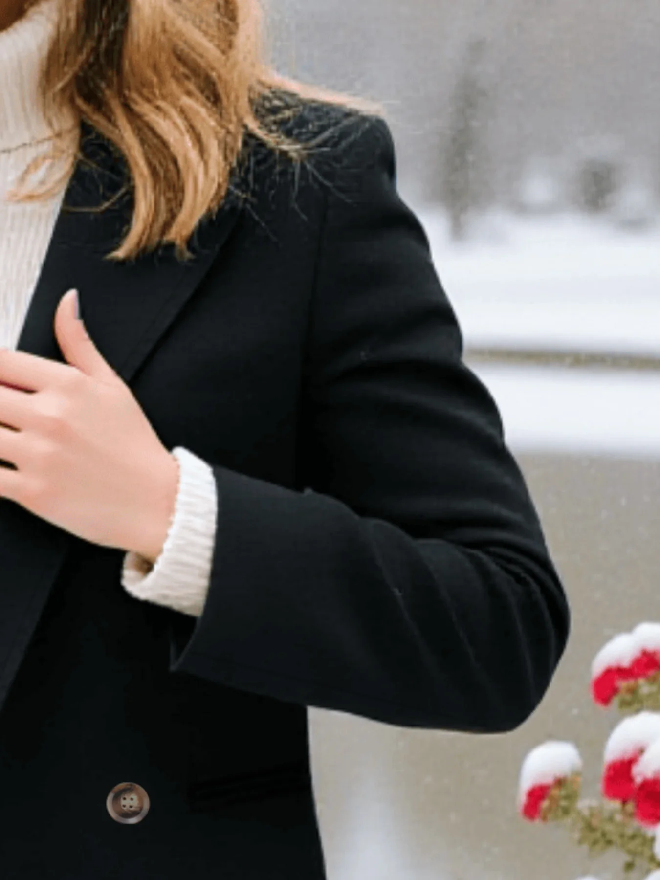 Women's Trench Coat Autumn Winter Thickened Windbreaker Textured Woolen Fabric Warm Minimalist Euro-American Fashion Overcoat - 6