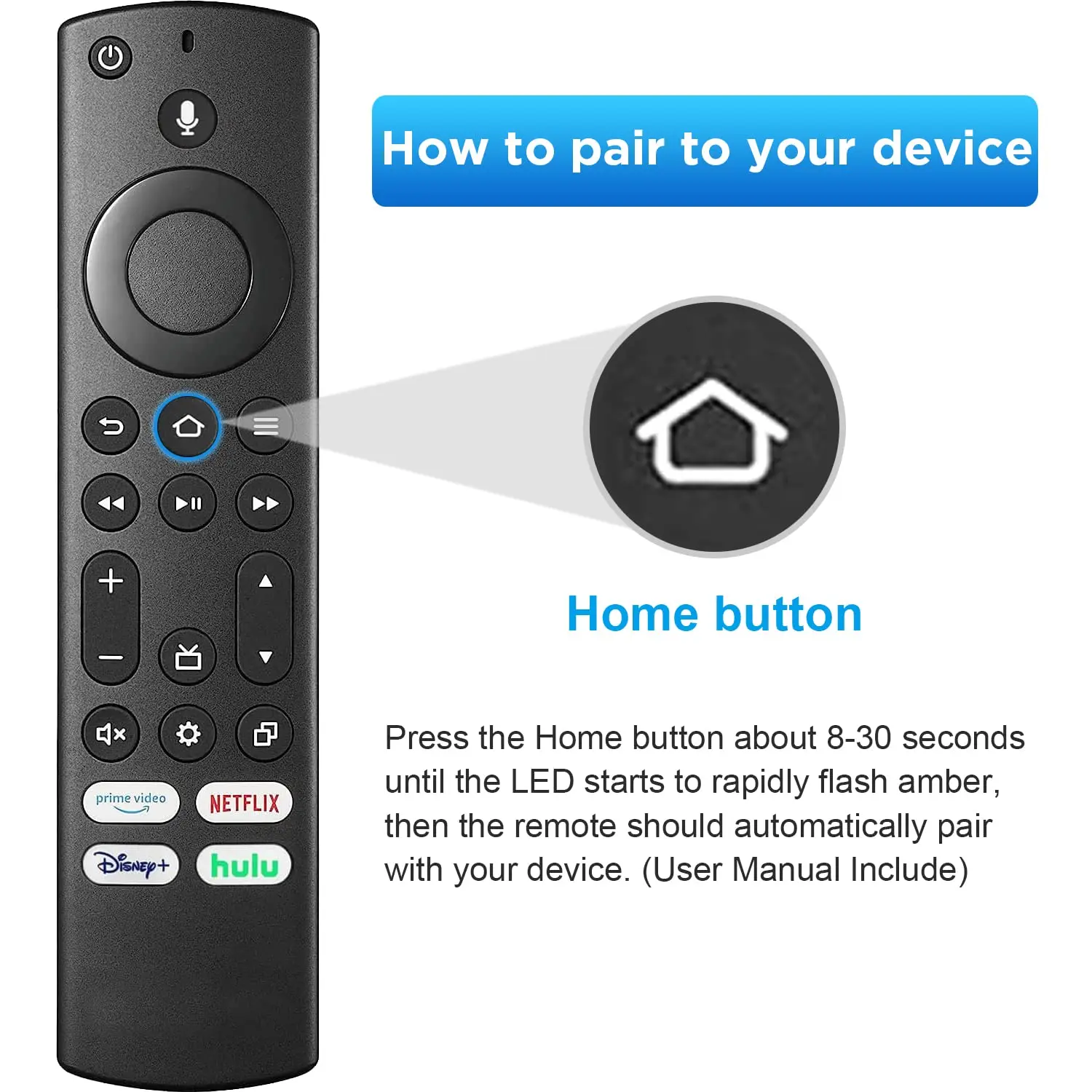 Telecomando Vocale Di Ricambio Per Dispositivi AMZ Fire TV E Smart TV | Compatibile Con Stick 4K, Cube 2a/3a Gen, Toshiba, Insignia - 5