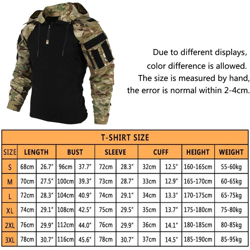 Outdoor Shirts Wear resistant T-Shirt Hooded Men Tactical Shirt Waterproof Airsoft Paintball Camping Hunting Clothing 2