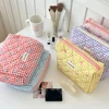 Cute Bow Cotton Makeup Bag Women Zipper Cosmetic Organizer Female Cloth Box Shape Portable Toiletry Case for Girls 1