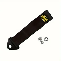 Durable Car Tow Strap with Mounting Screws - High - Strength Nylon Tow Rope (Black)