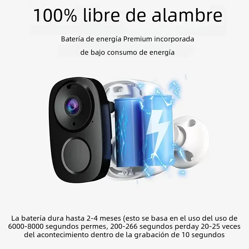 Cámaras de seguridad inalámbricas para exteriores, 2K, 3MP, alimentado por batería, WiFi, Sirena, Audio bidireccional, impermeable 6 Venta de cadena de bolas online Cámaras de seguridad inalámbricas para exteriores, 2K, 3MP, alimentado por batería, WiFi, Sirena, Audio bidireccional, impermeable - Imagen 4