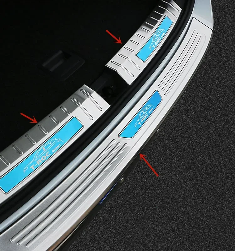 

Для Volkswagen T-ROC 2018-2023 защита порога багажника из нержавеющей стали приветственная педаль Защита от царапин автомобильные аксессуары