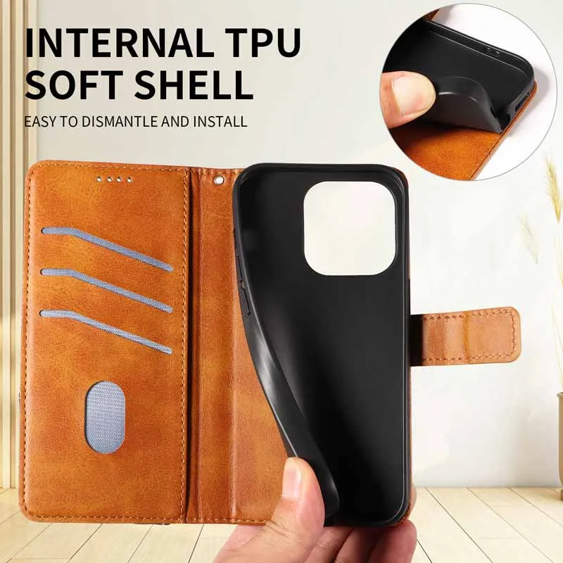 Leather Magnetic Flip Wallet Phone Cover