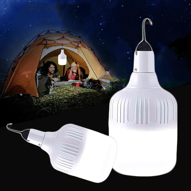 

130W USB Rechargeable LED Bulb Light Emergency Lights 3 Gears Outdoor Bulb Portable Tent Lamp Battery Lantern for Garden Terrace