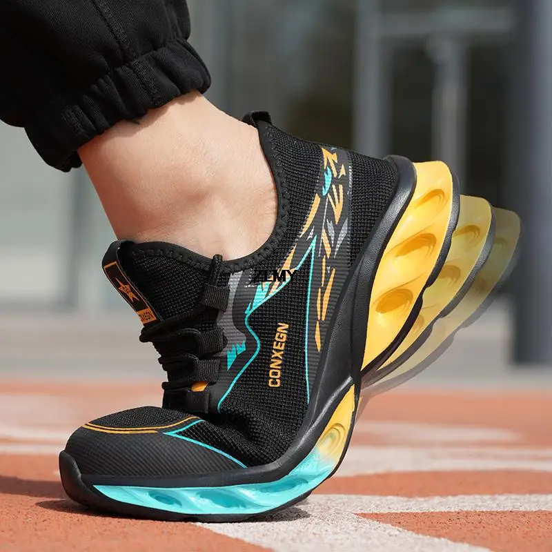 Veiligheidsschoenen Heren Dames Lichtgewicht Hoog Werkschoenen met Stalen Neus Veiligheidslaarzen Sportief Ademend Beschermende Schoenen Groen 39