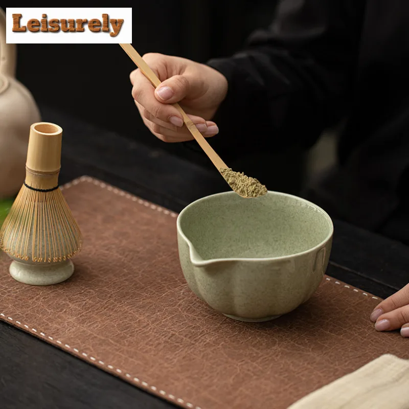 Japanese Matcha Green Imitation Song Tea Tool Set Ceramic Matcha Bowl Tea Stand Matcha Bree Matcha Bree Tea Set Accessories