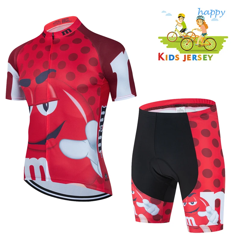 2023 Funny Cartoon Kids Cycling Jersey Set Boy Girls Cycling Clothing Children Road Bike Shirts Suit MTB Ropa Ciclismo Maillot 3